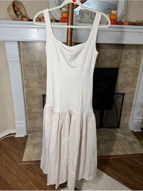 Commense Cream Maxi Dress with Gathered Skirt